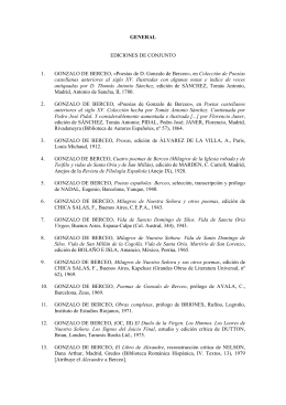 GENERAL EDICIONES DE CONJUNTO 1. GONZALO DE BERCEO
