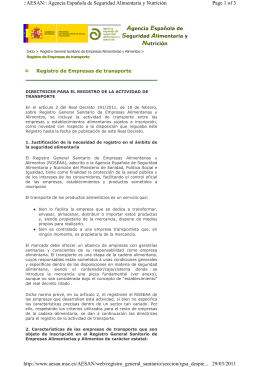 Page 1 of 3 ::AESAN:: Agencia Española de Seguridad Alimentaria