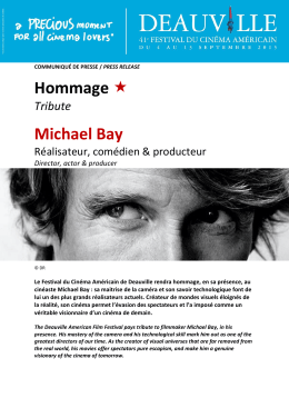 Hommage Michael Bay - Festival du Cinéma Américain de Deauville
