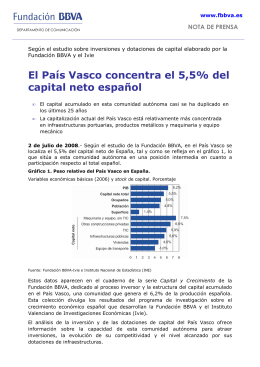 El País Vasco concentra el 5,5% del capital neto español