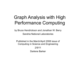 Graph Analysis with High Performance Computing