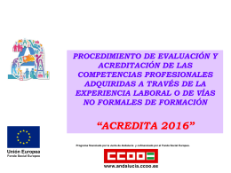 Presentación Acredita 2016 - Comisiones Obreras de Andalucía