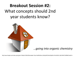 Breakout Session #2: What concepts should 2nd year students know?