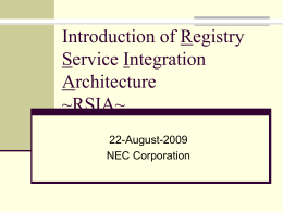Registry Service Integration Architecture