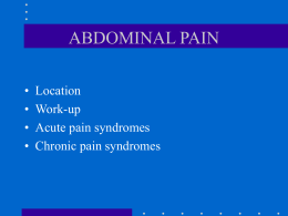CAUSES OF PAIN BY ANATOMICAL REGION