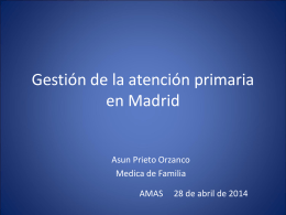 Gestión de la atención primaria en Madrid