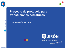 Proyecto de protocolo para transfusiones pediátricas