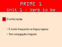 PRIME 1 Unit 1 VERBO TO BE