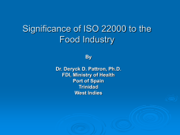 Benefits of ISO 22000 to the Food Industry
