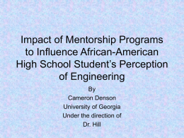 Effects of Mentorship Programs - NCETE: The National Center for