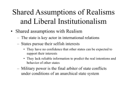 Share Assumptions of Realisms and Liberal