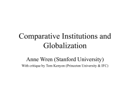 Comparative Institutions and Globalization