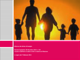 Riforma del diritto di famiglia Decreto legislativo 28 dicembre 2013 n