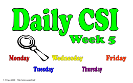 5 Daily CSI - The Science Spot