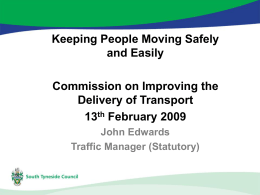 Presentation on Keeping People Moving Safely
