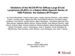 Validation of the NCCN-IPI for Diffuse Large B-Cell