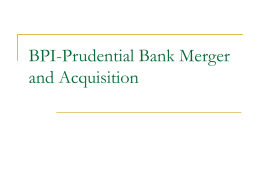 BPI-Prudential Bank Merger and Acquisition