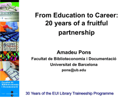 From Education to Career: 20 years of a fruitful partnership