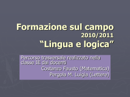 Lingua e logica - Liceo Scientifico "G. Galilei"