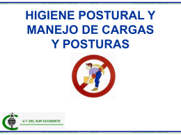 HIGIENE POSTURAL Y MANEJO DE CARGAS Y POSTURAS
