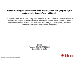 Epidemiology Data of Patients with Chronic