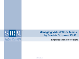 Managing Virtual Work Teams