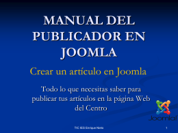 MANUAL DEL PUBLICADOR EN JOOMLA