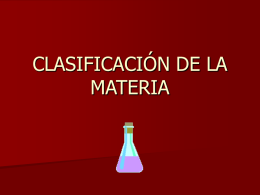 clasificación de la materia