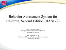 BASC–2 TRS and PRS Scales - California Association of School