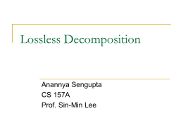 Lossless Decomposition