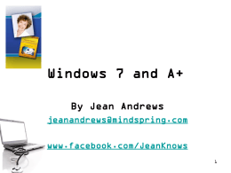 Windows 7 and A+