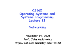 Lecture 21: Networking