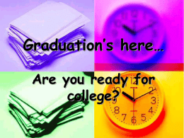 Are you ready for college? - University of North Florida