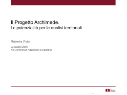 Il Progetto Archimede. Le potenzialità per le analisi territoriali