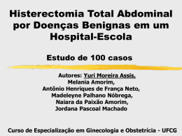 Histerectomia Total Abdominal por Doenças Benignas