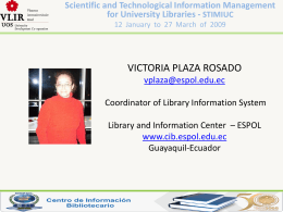 VICTORIA PLAZA ROSADO vplaza@espol.edu.ec Coordinator of