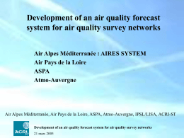 Development of an air quality forecast system for air quality