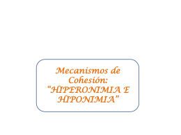 Hiponimos e hiperonimos 2°D-E