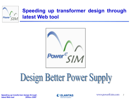 Speeding up transformer design through latest Web tool Design