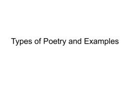Poetry and Examples