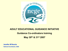 AEGICoordinators - NCGE Adult Guidance Handbook