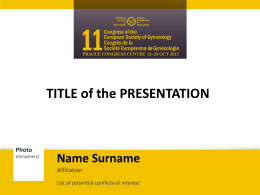 Official template for presentation