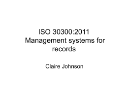 ISO 30300:2011 - Information and Records Management Society