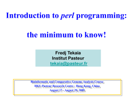 perl programming - Institut Pasteur