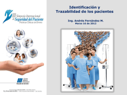 Proyecto de identificación y trazabilidad de los pacientes