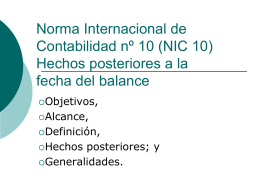 Norma Internacional de Contabilidad nº 10 (NIC 10) Hechos