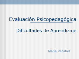 evaluación psicopedagógica - dificultades de aprendizaje