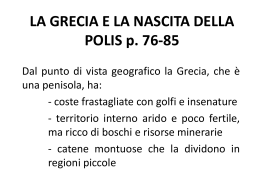 LA GRECIA E LA NASCITA DELLA POLIS p. 76-85