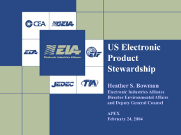 US Electronic Product Stewardship Heather S. Bowman