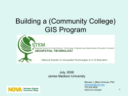 Building a GIS Program - James Madison University